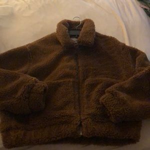 Urban Outfitters cropped teddy coat